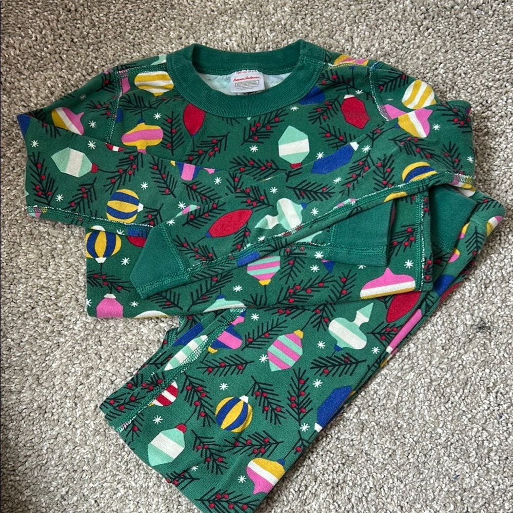 Hanna Andersson Green Ornament Holiday Pajamas